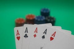 Poker Hand - 5 Aces Stock Image