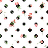Polca Dot Seamless Pattern com flores Vector a ilustração, EPS10 ilustração royalty free Polca Dot Seamless Pattern com flores Vector a ilustração, EPS10 ilustração royalty free