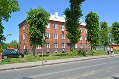 POLESSK, RUSSIA. A brick house of the German construction on Kaliningradskaya Street Royalty Free Stock Photo POLESSK, RUSSIA. A brick house of the German construction on Kaliningradskaya Street Royalty Free Stock Photo