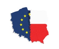 Polexit Karte /flag von Polen und von Europäischer Gemeinschaft/EU trennte vom eatch anderes lizenzfreie abbildung Polexit Karte /flag von Polen und von Europäischer Gemeinschaft/EU trennte vom eatch anderes lizenzfreie abbildung