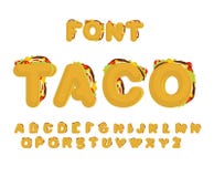 Police de Taco Aliments de préparation rapide mexicains ABC Alphabet de Tacos traditionnel je illustration libre de droits Police de Taco Aliments de préparation rapide mexicains ABC Alphabet de Tacos traditionnel je illustration libre de droits