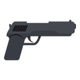 Police pistol icon, cartoon style royalty free illustration Police pistol icon, cartoon style royalty free illustration
