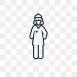 Police Woman vector icon isolated on transparent background, lin stock illustration Police Woman vector icon isolated on transparent background, lin stock illustration