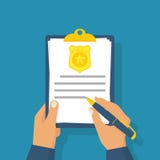 Polisen skriver rapporten vektor illustrationer Polisen skriver rapporten vektor illustrationer