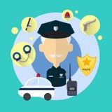 Polizeibeamte Senior Man Icon lizenzfreie abbildung Polizeibeamte Senior Man Icon lizenzfreie abbildung