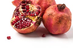 Pomegranates over white stock photo Pomegranates over white stock photo