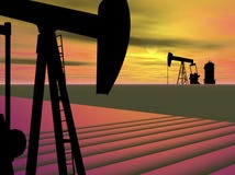 Pompe Jack de puits de pétrole illustration libre de droits Pompe Jack de puits de pétrole illustration libre de droits