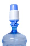 Pompe à main pour l'eau sur bouteilles en plastique photographie stock Pompe à main pour l'eau sur bouteilles en plastique photographie stock