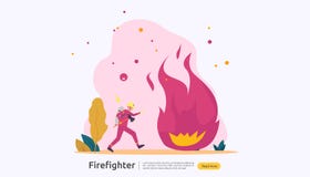 Pompiere che usando lo spruzzo d'acqua dal tubo flessibile per la casa di combustione di estinzione di incendio vigile del fuoco illustrazione di stock Pompiere che usando lo spruzzo d'acqua dal tubo flessibile per la casa di combustione di estinzione di incendio vigile del fuoco illustrazione di stock