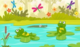 At The Pond vector illustration At The Pond vector illustration