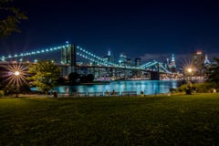 Ponte de Brooklyn e Manhattan, New York Foto de Stock Ponte de Brooklyn e Manhattan, New York Foto de Stock