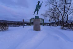 Ponte storico e ristabilito dopo Major Snowstorm - Binghamton, New York fotografie stock libere da diritti Ponte storico e ristabilito dopo Major Snowstorm - Binghamton, New York fotografie stock libere da diritti