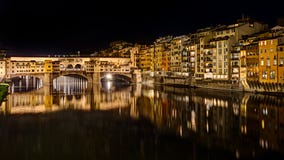 Ponte Vecchio At Night In Florence, Italy Stock Photography Ponte Vecchio At Night In Florence, Italy Stock Photography