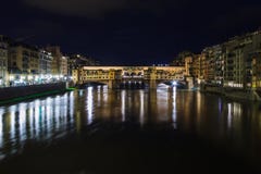 Ponte Vecchio in the night stock photography Ponte Vecchio in the night stock photography