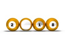 Pool billiard balls in new year 2018 position. 3D. Rendering vector illustration Pool billiard balls in new year 2018 position. 3D. Rendering vector illustration