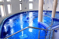 Pool - spa and jacuzzi with thermal water royalty free stock photography Pool - spa and jacuzzi with thermal water royalty free stock photography