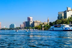 Poor egyptian fishermen in boat on the Nile river royalty free stock photos Poor egyptian fishermen in boat on the Nile river royalty free stock photos