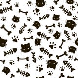 Poot naadloos patroon Dierlijke voetafdrukken en beenderen De kattenhond handtastelijk wordt behang, leuke het beeldverhaal vecto stock illustratie Poot naadloos patroon Dierlijke voetafdrukken en beenderen De kattenhond handtastelijk wordt behang, leuke het beeldverhaal vecto stock illustratie