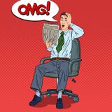 Pop Art Shocked Man Reading Newspaper and Grabbed His Head. Bad News vector illustration Pop Art Shocked Man Reading Newspaper and Grabbed His Head. Bad News vector illustration