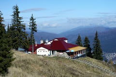 Popas Alpin - traditioneel restaurant royalty-vrije stock foto Popas Alpin - traditioneel restaurant royalty-vrije stock foto