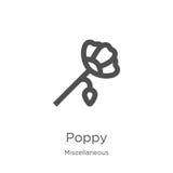poppy icon vector from miscellaneous collection. Thin line poppy outline icon vector illustration. Outline, thin line poppy icon royalty free illustration poppy icon vector from miscellaneous collection. Thin line poppy outline icon vector illustration. Outline, thin line poppy icon royalty free illustration
