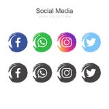 Populaire Sociale Media embleeminzameling royalty-vrije illustratie Populaire Sociale Media embleeminzameling royalty-vrije illustratie