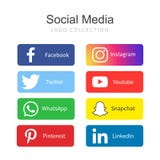 Populäre Social Media-Logosammlung stock abbildung Populäre Social Media-Logosammlung stock abbildung