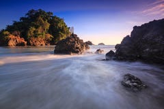 Por do sol em Manuel Antonio National Park, Costa Rica foto de stock Por do sol em Manuel Antonio National Park, Costa Rica foto de stock