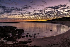 Por do sol na fada portuária, grande estrada do oceano, Victoria, Austrália imagens de stock Por do sol na fada portuária, grande estrada do oceano, Victoria, Austrália imagens de stock