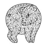 Porco provocante bonito de tiragem do zentangle ilustração royalty free Porco provocante bonito de tiragem do zentangle ilustração royalty free