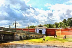 Port av Peter And Paul Fortress i St Petersburg royaltyfri illustrationer Port av Peter And Paul Fortress i St Petersburg royaltyfri illustrationer