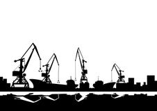 Port Cranes And Ships Royalty Free Stock Photography