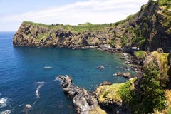 Port de baie et de pêche chez Capelas, sao Miguel, Açores images libres de droits Port de baie et de pêche chez Capelas, sao Miguel, Açores images libres de droits