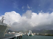 Port-Louis, vue de port des Îles Maurice Photo libre de droits Port-Louis, vue de port des Îles Maurice Photo libre de droits