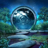 Portail magique sur le lac illustration libre de droits Portail magique sur le lac illustration libre de droits