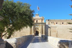 Porte Mdina, Malte de ville image libre de droits Porte Mdina, Malte de ville image libre de droits