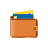 Portefeuille met Kaart en Contant geld Bruine Portefeuille met Geld Concept voor zaken, druk, websites, tijdschriften, online win royalty-vrije illustratie Portefeuille met Kaart en Contant geld Bruine Portefeuille met Geld Concept voor zaken, druk, websites, tijdschriften, online win royalty-vrije illustratie