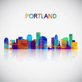 Portland skyline silhouette in colorful geometric style. vector illustration Portland skyline silhouette in colorful geometric style. vector illustration