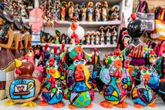 Porto de Galinhas beach, Ipojuca, Pernambuco, Brazil - September, 2018: Chicken craft statues stock photo Porto de Galinhas beach, Ipojuca, Pernambuco, Brazil - September, 2018: Chicken craft statues stock photo