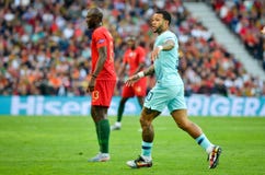 PORTO, PORTUGLAL - June 09, 2019: Memphis Depay and Danilo Pereira during the UEFA Nations League Finals match between national