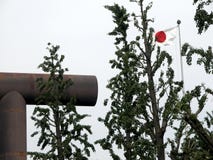 Portone enorme di torii l'entrata di un tempio giapponese immagine stock libera da diritti Portone enorme di torii l'entrata di un tempio giapponese immagine stock libera da diritti
