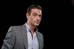 Elegant man is expressing astonishment stock images Elegant man is expressing astonishment stock images