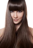 Portrait of a beautiful brunette woman with long straight hair royalty free stock images Portrait of a beautiful brunette woman with long straight hair royalty free stock images