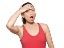 Portrait of beautiful expressive surprised woman Stock Images Portrait of beautiful expressive surprised woman Stock Images