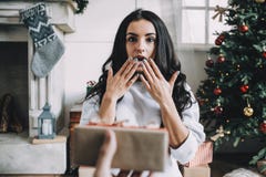 Portrait of beautiful girl before christmas Royalty Free Stock Image Portrait of beautiful girl before christmas Royalty Free Stock Image