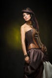 Portrait of a beautiful steampunk woman stock image Portrait of a beautiful steampunk woman stock image