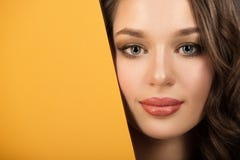 Portrait of a beautiful woman. Fashion makeup Fragment of the face. royalty free stock images Portrait of a beautiful woman. Fashion makeup Fragment of the face. royalty free stock images