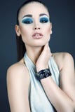 portrait of beautiful woman with smokey eyes makeup royalty free stock image portrait of beautiful woman with smokey eyes makeup royalty free stock image