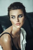 Portrait of a beautiful young sensual woman. Vogue style photo royalty free stock images Portrait of a beautiful young sensual woman. Vogue style photo royalty free stock images