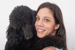 Portrait of a beautiful young woman hugging her beautiful dog stock photos Portrait of a beautiful young woman hugging her beautiful dog stock photos